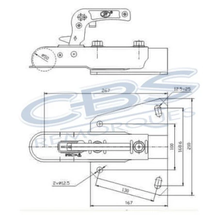 Tête D'attelage ZSK Sur Platine En V - Timon En V - 750kg – Image 2
